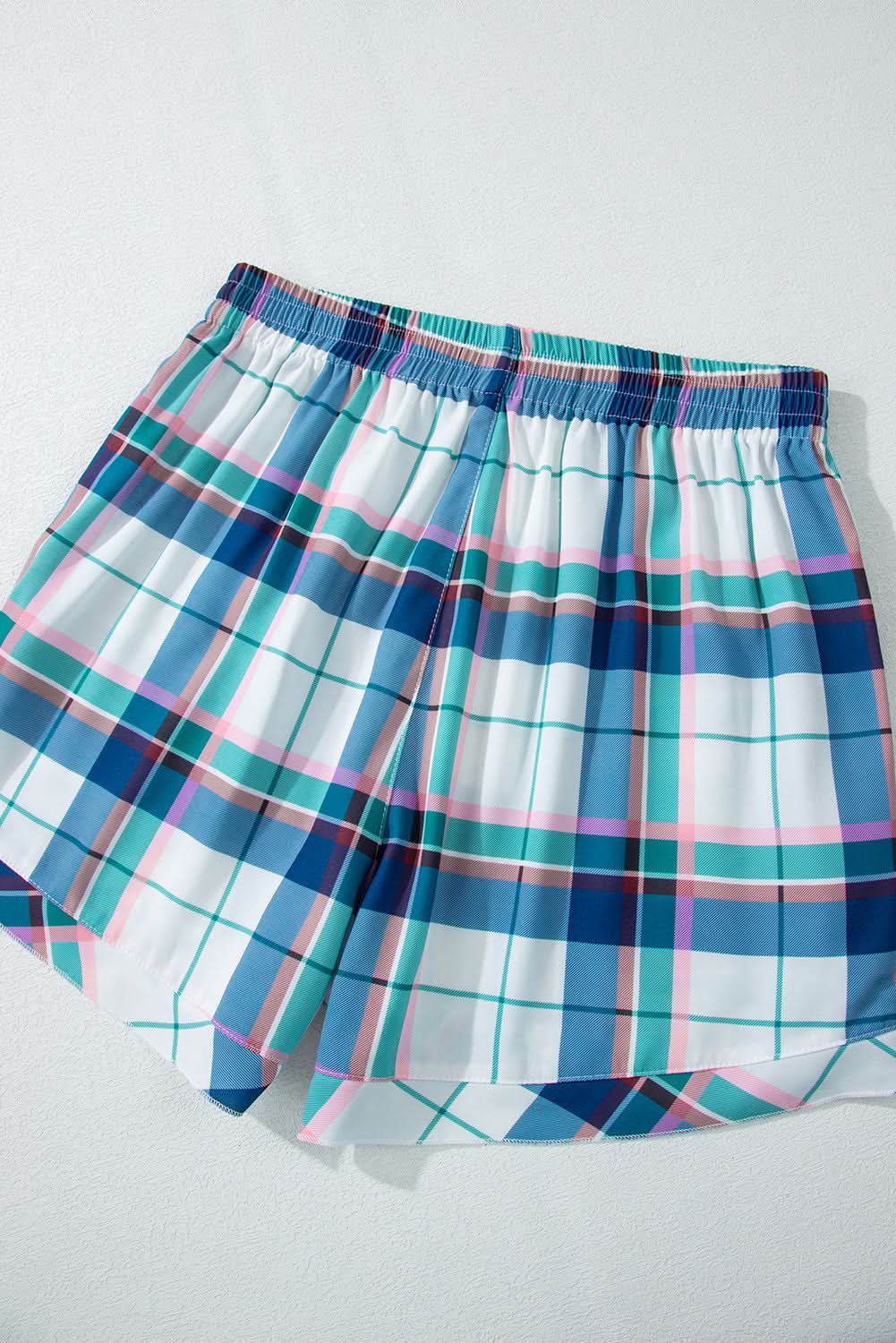 Chic blue plaid loungewear set - Love Salve